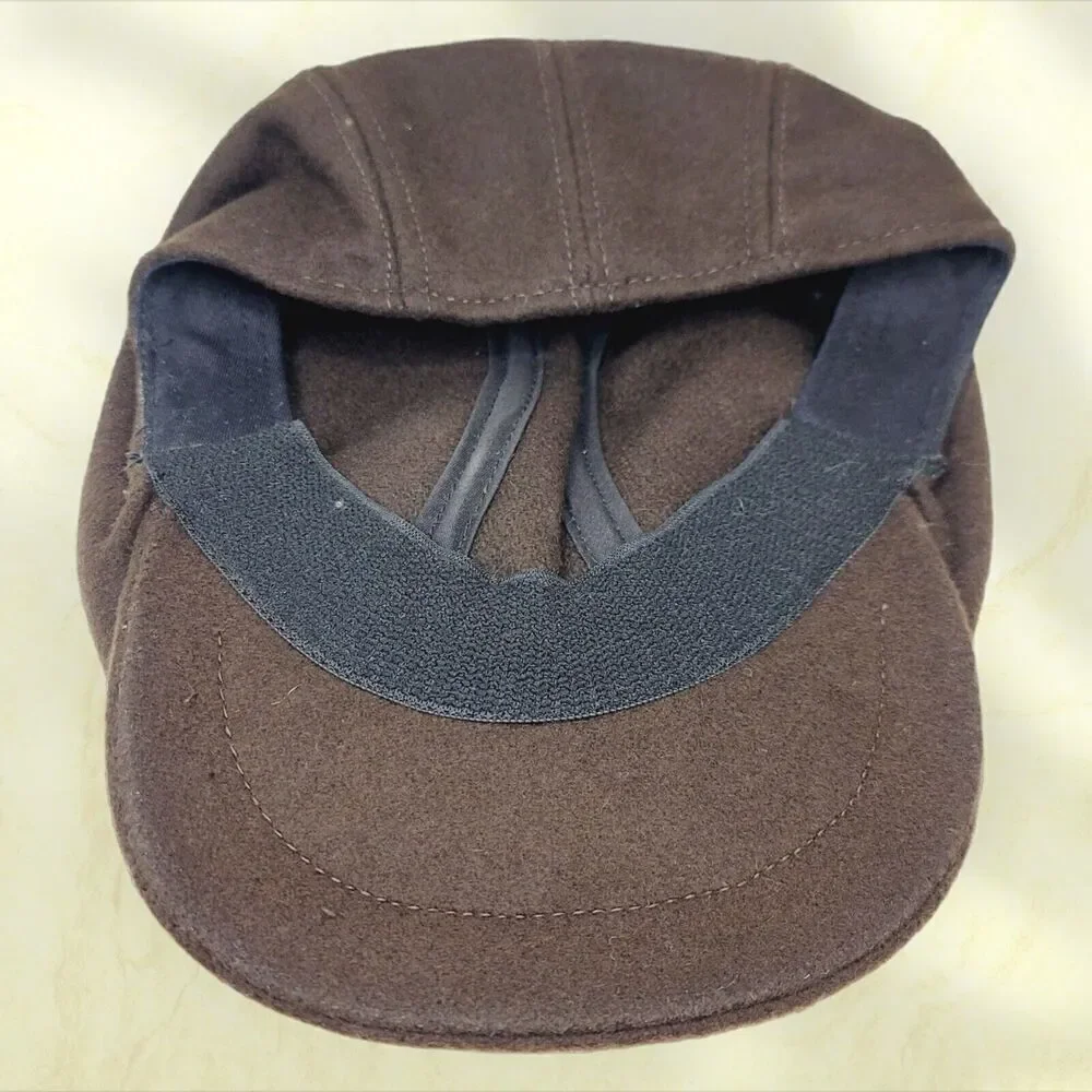 Vintage New York Hat Co Made USA Brown 100% Wool Driver Newsboy Cap L XL‎
